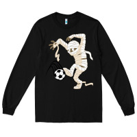 Black funny halloween soccer ball Long Sleeve Tee - DesignPulse
