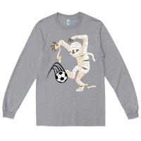 Heather Grey funny halloween soccer ball Long Sleeve Tee - DesignPulse