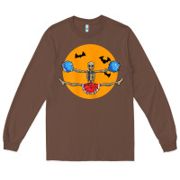 Chestnut cheerleading skeleton halloween cheer skeleton cheerleader t shirt Long Sleeve Tee - DesignPulse