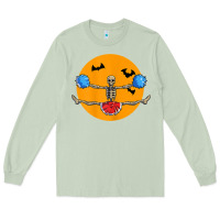 Matcha cheerleading skeleton halloween cheer skeleton cheerleader t shirt Long Sleeve Tee - DesignPulse