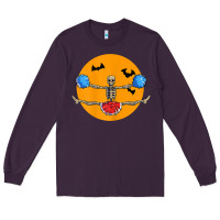 Cheerleading Skeleton Halloween Cheer Skeleton Cheerleader T Shirt Long Sleeve Tee | Teevron
