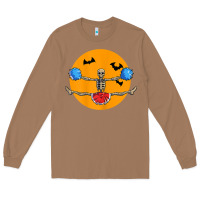 Toasted Coconut cheerleading skeleton halloween cheer skeleton cheerleader t shirt Long Sleeve Tee - DesignPulse