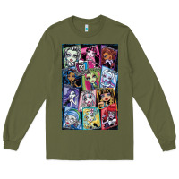 Army Green monster high character Long Sleeve Tee - DesignPulse