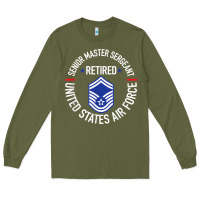 Army Green senior master sergeant retired air force retirement gifts t shirt Long Sleeve Tee - DesignPulse
