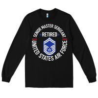 Black senior master sergeant retired air force retirement gifts t shirt Long Sleeve Tee - DesignPulse