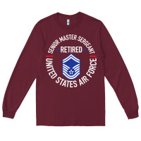 Burgundy senior master sergeant retired air force retirement gifts t shirt Long Sleeve Tee - DesignPulse