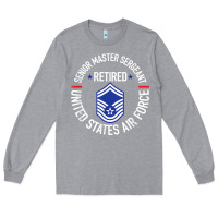 Heather Grey senior master sergeant retired air force retirement gifts t shirt Long Sleeve Tee - DesignPulse