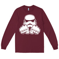 Burgundy dark side knuckle starwars stormtrooper 2 Long Sleeve Tee - DesignPulse