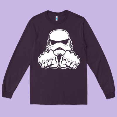 Dark Side Knuckle Starwars Stormtrooper 2 Long Sleeve Tee Designed By Designpulse