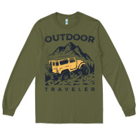 Army Green traveler Long Sleeve Tee - DesignPulse