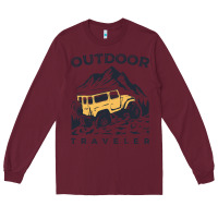 Burgundy traveler Long Sleeve Tee - DesignPulse