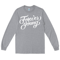 Heather Grey forever young Long Sleeve Tee - DesignPulse