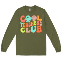 Army Green cool teachers club funny smile teachers club squad t shirt Long Sleeve Tee - DesignPulse