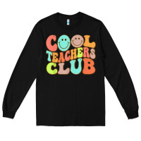 Black cool teachers club funny smile teachers club squad t shirt Long Sleeve Tee - DesignPulse