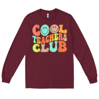Burgundy cool teachers club funny smile teachers club squad t shirt Long Sleeve Tee - DesignPulse