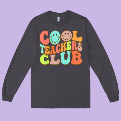 Cool Teachers Club Funny Smile Teachers Club Squad T Shirt Long Sleeve Tee Designed By Designpulse