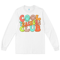 White cool teachers club funny smile teachers club squad t shirt Long Sleeve Tee - DesignPulse