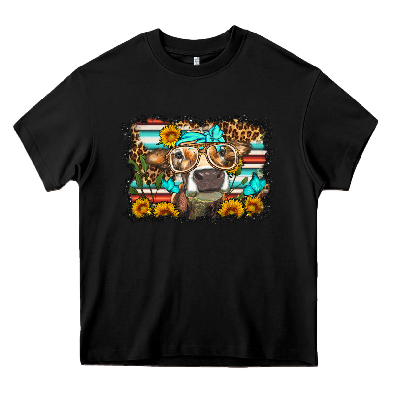 Sunflower Cow Olivia Heavy Core Tee by OliviaCreatesArt | Teevron