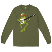 Army Green Kermit playing the banjo Classic Long Sleeve Tee - DesignPulse