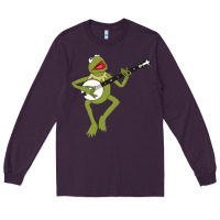 Plum Kermit playing the banjo Classic Long Sleeve Tee - DesignPulse