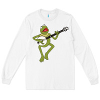 White Kermit playing the banjo Classic Long Sleeve Tee - DesignPulse