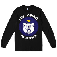 Black us army alaska polar bear patch t shirt Long Sleeve Tee - DesignPulse