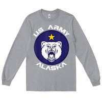 Heather Grey us army alaska polar bear patch t shirt Long Sleeve Tee - DesignPulse