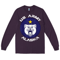 Plum us army alaska polar bear patch t shirt Long Sleeve Tee - DesignPulse