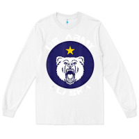 White us army alaska polar bear patch t shirt Long Sleeve Tee - DesignPulse