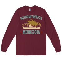 Burgundy retro boundary waters canoe minnesota Long Sleeve Tee - DesignPulse