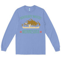 Colony Blue retro boundary waters canoe minnesota Long Sleeve Tee - DesignPulse