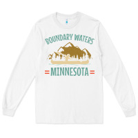 White retro boundary waters canoe minnesota Long Sleeve Tee - DesignPulse
