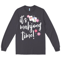 Smoke womens mahjong gift for her mahjong player v neck t shirt Long Sleeve Tee - DesignPulse