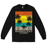 Black windansea beach california ca surfer surfing surf palm tree Long Sleeve Tee - DesignPulse