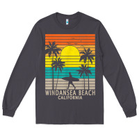 Smoke windansea beach california ca surfer surfing surf palm tree Long Sleeve Tee - DesignPulse