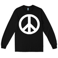 Black Peace Sign Long Sleeve Tee - DesignPulse