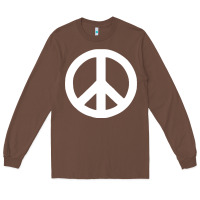 Chestnut Peace Sign Long Sleeve Tee - DesignPulse