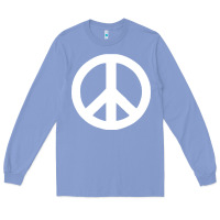 Colony Blue Peace Sign Long Sleeve Tee - DesignPulse