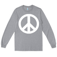 Heather Grey Peace Sign Long Sleeve Tee - DesignPulse
