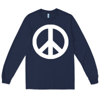 Navy Peace Sign Long Sleeve Tee - DesignPulse