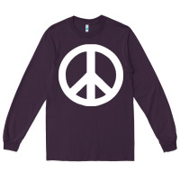 Plum Peace Sign Long Sleeve Tee - DesignPulse