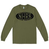 Army Green nhra oval Long Sleeve Tee - DesignPulse