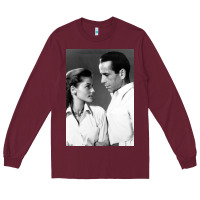 Burgundy humphrey bogart Long Sleeve Tee - DesignPulse