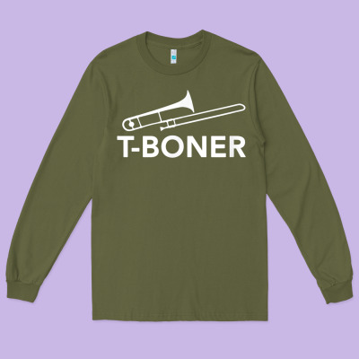 Funny Trombone Funny T Boner Funny T Boner Tboner Long Sleeve Tee Designed By Designpulse