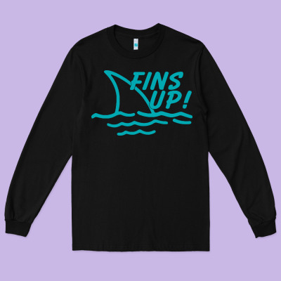Fins Up Jimmy Long Sleeve Tee Designed By Designpulse