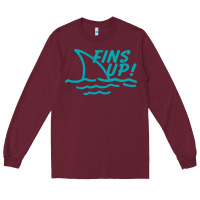 Burgundy fins up jimmy Long Sleeve Tee - DesignPulse