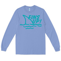 Colony Blue fins up jimmy Long Sleeve Tee - DesignPulse
