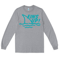 Heather Grey fins up jimmy Long Sleeve Tee - DesignPulse