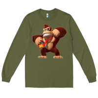 Army Green Donkey Kong 3D Poster Long Sleeve Tee - DesignPulse
