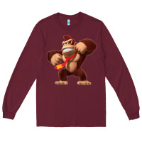 Burgundy Donkey Kong 3D Poster Long Sleeve Tee - DesignPulse